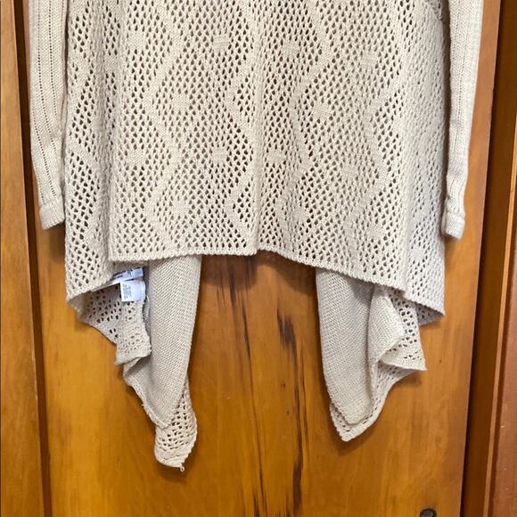 Leo & Nicole Tan Crochet Knit Cardigan - Petite Medium - NWT Orig. $58 - Picture 6 of 10
